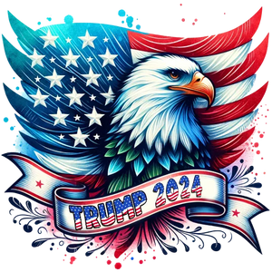 USA Flag Trump 2024 - Bald Eagle