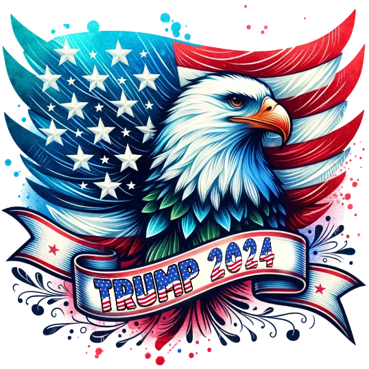 USA Flag Trump 2024 - Bald Eagle