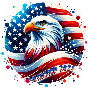 Star-Sprangled Trump 2024 - Bald Eagle And USA Flag Background