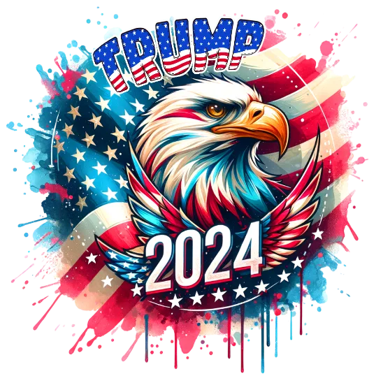 Trump 2024 - USA Flag And Bald Eagle Painting
