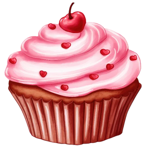 Pink Cherry Cupcake - Valentine's