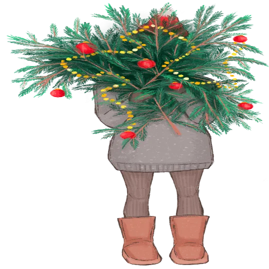Lady With Christmas Bouquet