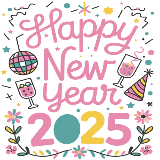 Happy New Year 2025 - Pastel Colors