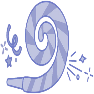 Party Horn - Pastel New Years