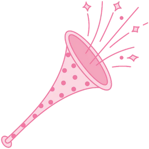 Polka Dot Party Horn - Pastel New Years