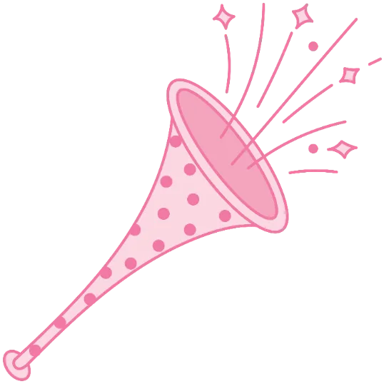Polka Dot Party Horn - Pastel New Years