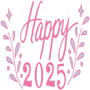 Happy 2025 Leaf Design - Pastel New Years