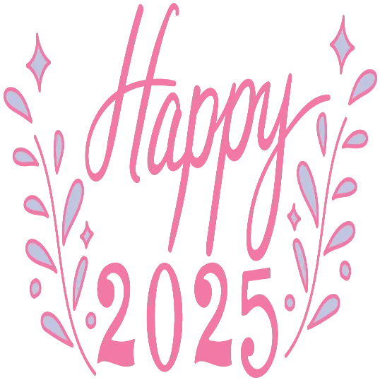 Happy 2025 Leaf Design - Pastel New Years