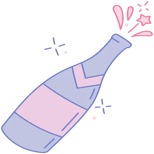 Opened Champagne - Pastel New Years