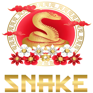 Floral And Crimson Snake Crest - Year Of The Snake