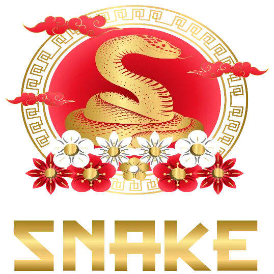 Floral And Crimson Snake Crest - Year Of The Snake