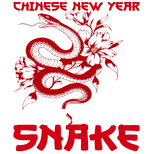 Chinese New Year Of The Snake - Snake And Blossoms