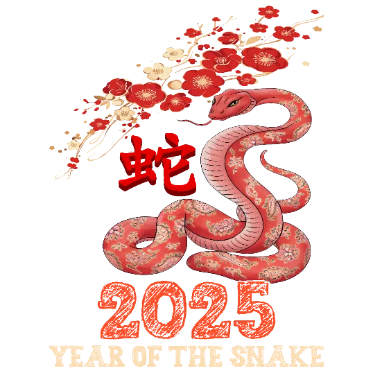 Beautiful Floral Chinese Snake New Year Design