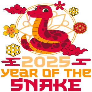 Snake And Flowers New Year 2025