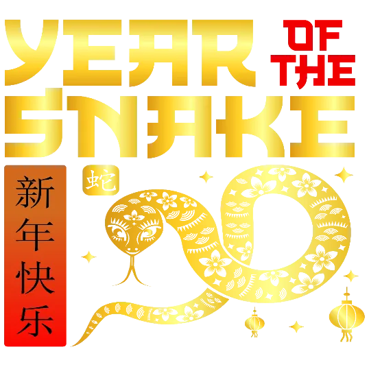 Golden Snake Knot Design - Lunar New Year