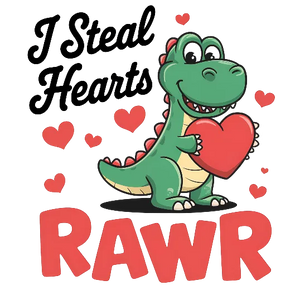 I Steal Hearts Rawr - Cute Dino