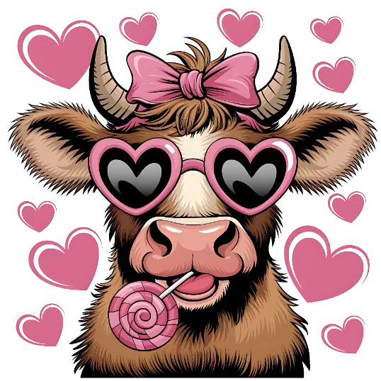 Valentine\'s Sassy Highland Cow