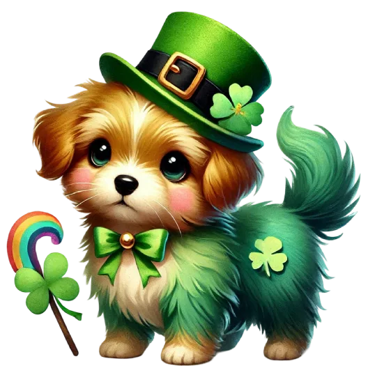 Lucky Clover Pup - Cute St. Patrick\'s Animals