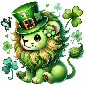 Green Baby Lion - Cute St. Patrick\'s Animals