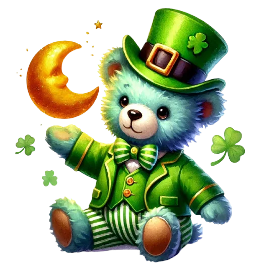 Green Teddy Bear - Cute St. Patrick\'s Animals