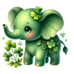 Green Elephant - Cute St. Patrick\'s Animals