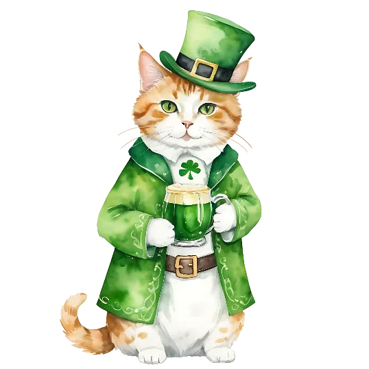 Happy Mr Cloverpaw With A Glass Of Beer