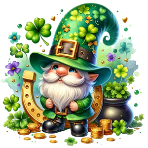 Golden Horseshoe And Clove Farmer - St. Patrick\'s Gnomes