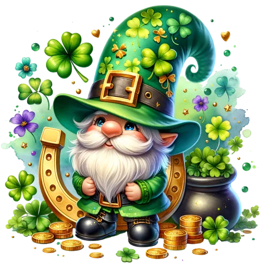 Golden Horseshoe And Clove Farmer - St. Patrick\'s Gnomes