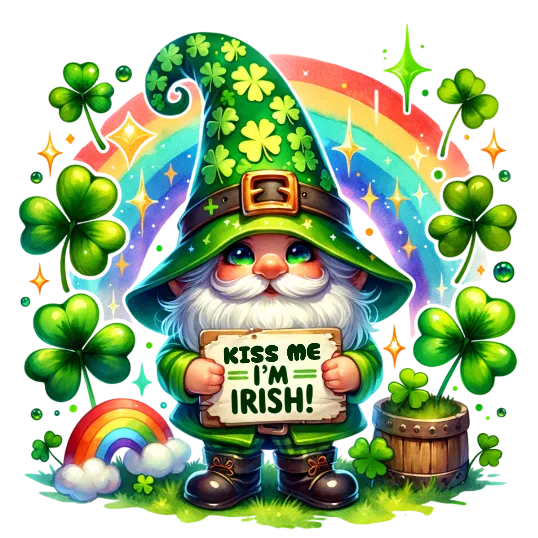 Kiss Me I\'m Irish - St. Patrick\'s Gnomes