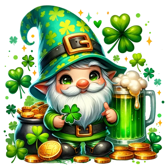 Jolly Drinking St. Patrick\'s Gnome