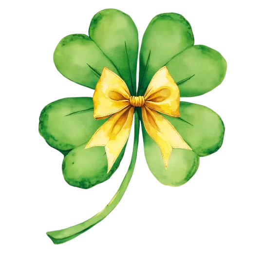 Golden Bow Clover Charm