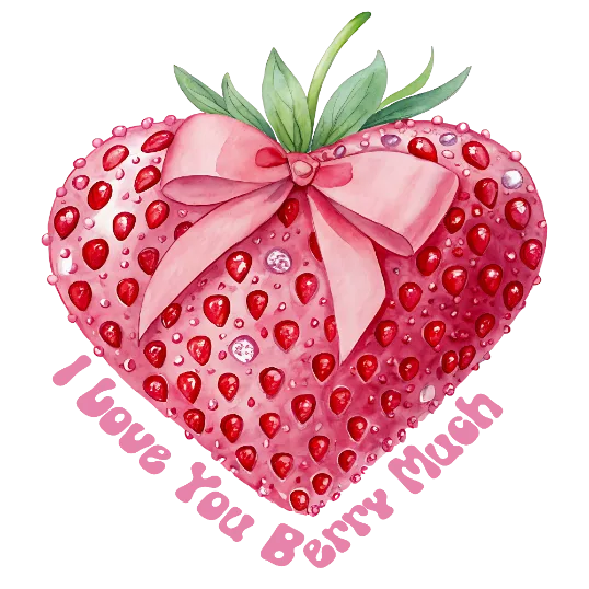 I Love You Berry Much - Heart Strawberry
