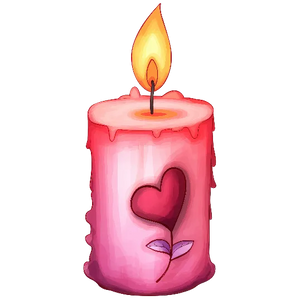 Red Heart Candle
