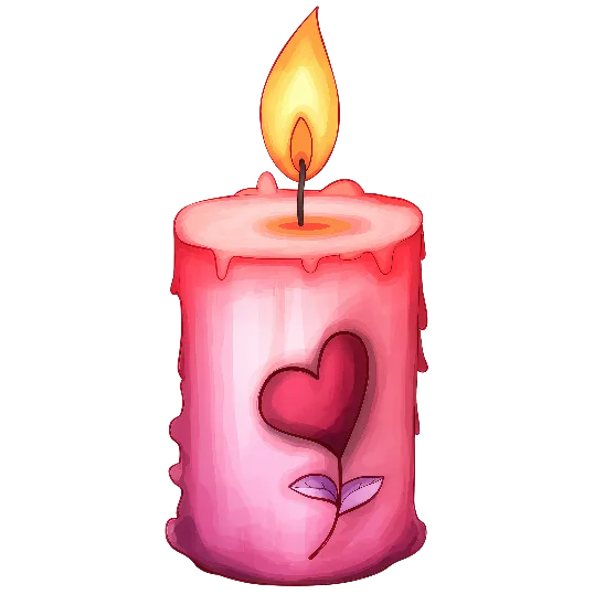 Red Heart Candle