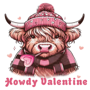 Howdy Valentine Cute Pink Cow