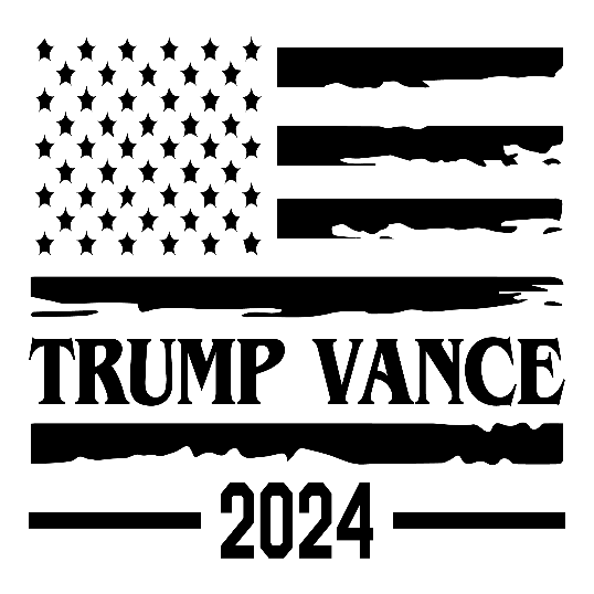 Trump Vance 2024 - Black USA Flag