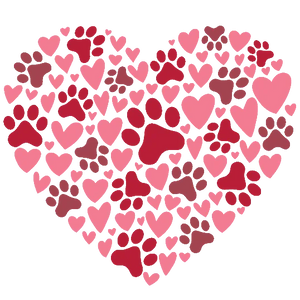 Dog Paw Print Valentine's
