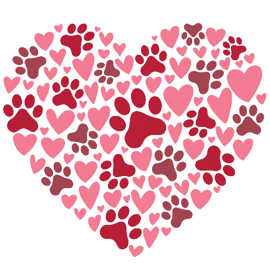 Dog Paw Print Valentine's