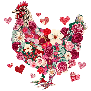 Floral Chicken Valentine