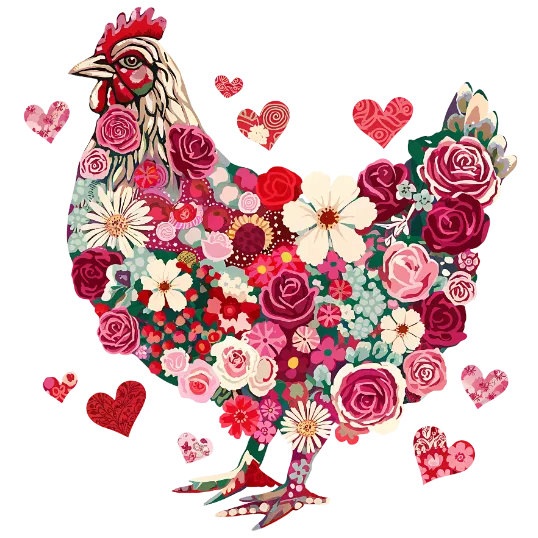 Floral Chicken Valentine
