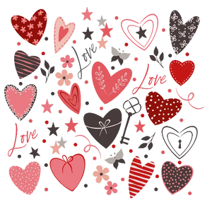 Valentine's Day Hand-drawn Hearts