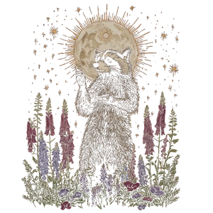 Racoon Floral Moon 1