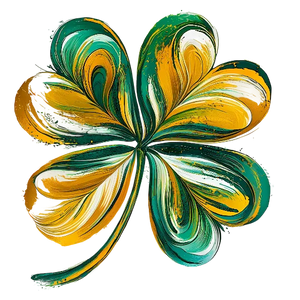 St Patricks Day Brushstroke Shamrock