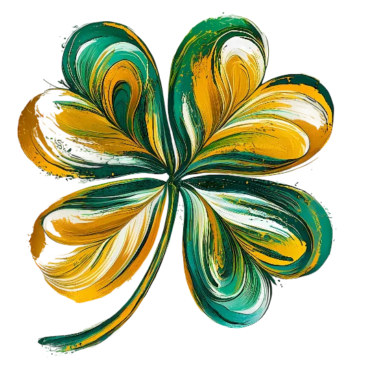 St Patricks Day Brushstroke Shamrock