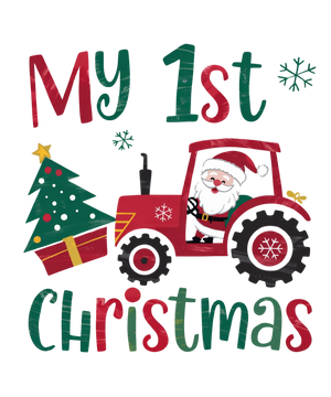 My first christmas - Santa in a tractor