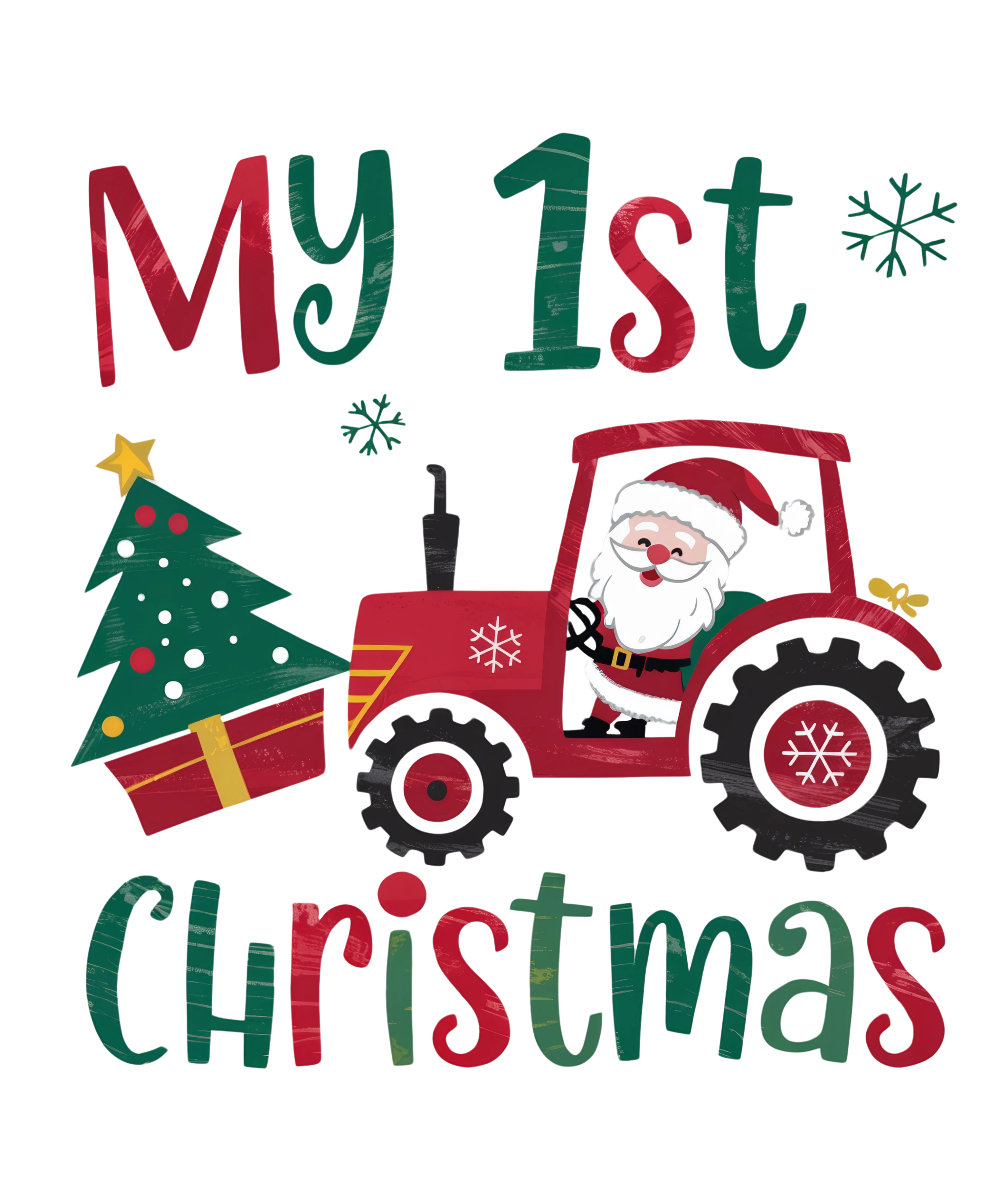My first christmas - Santa in a tractor